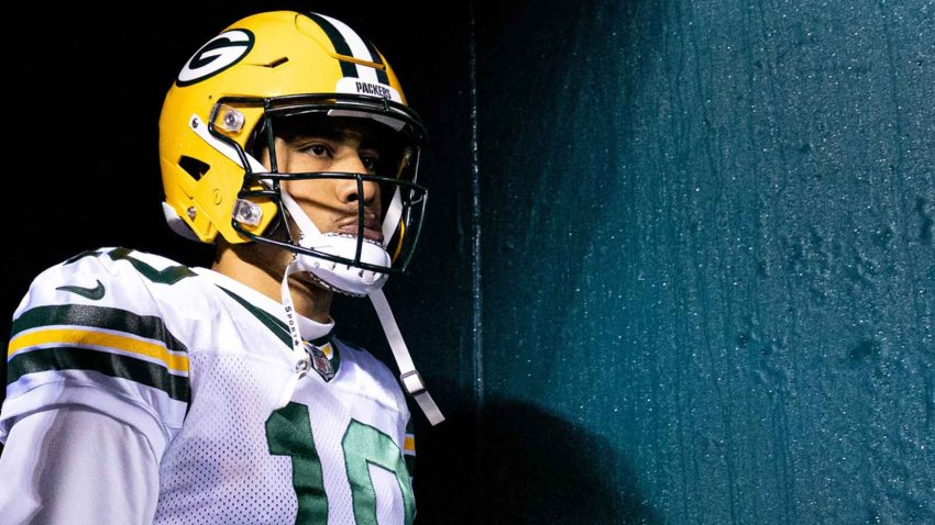 Green Bay Packers quarterback Jordan Love in action during an NFL football  game, Sunday, Nov. 27, 2022, in Philadelphia. (AP Photo/Matt Rourke Stock  Photo - Alamy