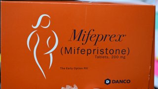 Mifepristone (Mifeprex), one of the two drugs used in a medication abortion, is displayed at the Women's Reproductive Clinic in Santa Teresa, New Mexico, on June 15, 2022.