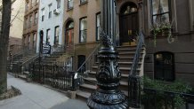 Exterior views of 64 Perry Street as seen on March 9, 2012 in New York City. The West Village brownstone, used in the HBO show "Sex & The City," was recently listed for sale with Sotheby's International Realty for .65 million.