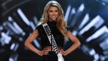 Miss Massachusetts USA Whitney Sharpe is introduced during the 2016 Miss USA pageant preliminary competition at T-Mobile Arena in Las Vegas on June 1, 2016.
