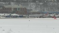 Plane Slides Off Runway at Portland Jetport