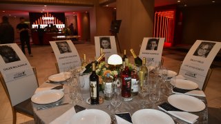 Placards representing actors are pictured at a media preview day before the 29th annual Screen Actors Guild Awards