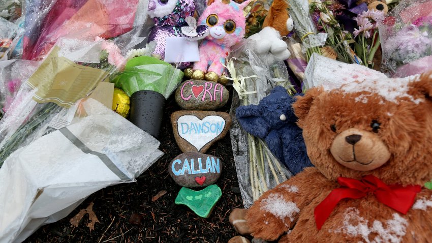 DUXBURY,  MA – January 31: A makeshift memorial continues to grow on January 31, 2023 in Duxbury, Massachusetts in front of the home of Lindsay Clancy who strangled her three children last week and then tried to take her own life.