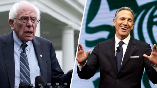 Sen. Bernie Sanders (I-Vt.); Starbucks CEO Howard Schultz.