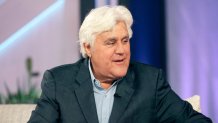 Jay Leno, seen on the Kelly Clarkson Show three months after suffering from third-degree burns in a car fire, March 1, 2023.