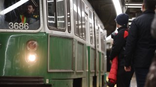 Boston, MA – March 10: A Green Line train pulls into the Park Street Station. (Photo by Craig F. Walker/The Boston Globe via Getty Images)