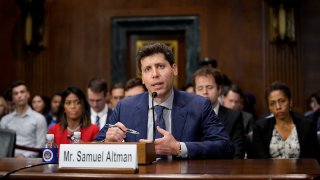 OpenAI CEO Sam Altman speaks before a Senate Judiciary Subcommittee on Privacy, Technology and the Law on artificial intelligence, May 16, 2023, on Capitol Hill in Washington.