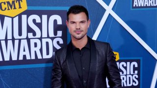 Taylor Lautner attends the 2022 CMT Music Awards at Nashville Municipal Auditorium on April 11, 2022.