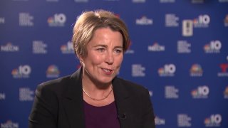 Massachusetts Gov. Maura Healey during an interview with NBC10 Boston