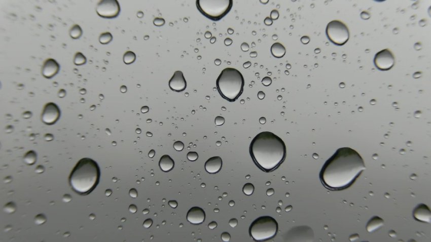 Raindrops on camera lense