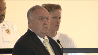 Richard Hanson, right, in court on Thursday, Aug. 31, 2023, to face a grand jury indictment in the suspected murder of his wife, Nancy Hanson, at their home in Newton, Massachusetts, the previous month.