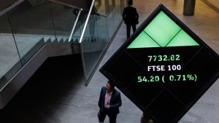 A general view inside the foyer of the London Stock Exchange on September 22, 2023 in London, England.