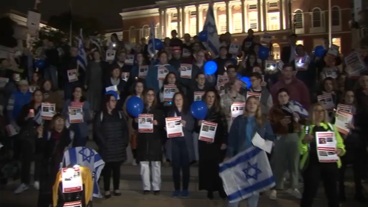 波士顿集会呼吁释放从以色列被劫持的人质