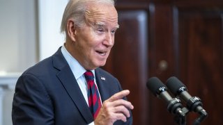 File - President Joe Biden speaks in the Roosevelt Room of the White House during an event on student debt in Washington, D.C., on Oct. 4, 2023.