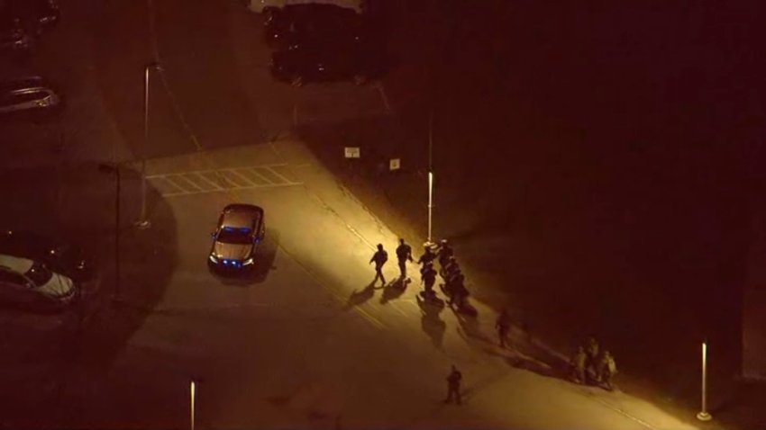 An aerial view of the law enforcement response at New Hampshire Hospital in Concord after a shooting on Friday, Nov. 17, 2023.