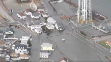 Aerial footage over Hampton Beach area