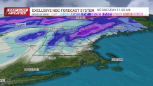 Northern New England's mountains are expected to pick up 12-18" of snow, while heavy rain and strong wind gusts hit closer to the coast.