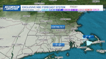 A map showing expected snowfall totals across southern New England on Friday, Jan. 18, 2024. Some parts of southeastern Massachusetts could get up to four inches.