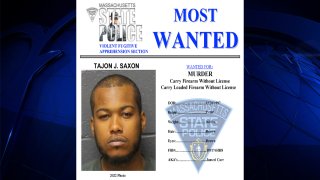 A most wanted picture for Tajon Saxon, a murder suspect in Massachusetts.