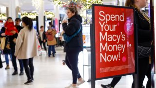 Customers visit Macy’s Herald Square store on December 17, 2023 in New York City. 