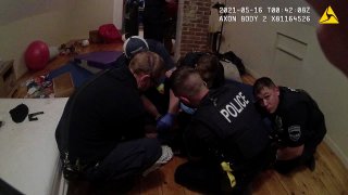 Police Department body cam footage of a police interaction with a Black teen