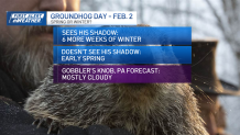 What it means if a groundhog does or doesn't see their shadow on Groundhog Day — either six more weeks of winter or an early spring.