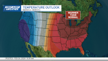 A map showing the temperature outlook in the U.S. March 2-6 — the East Coast is expecting warmer than normal temperatures, especially around the Great Lakes, while the West Coast, especially California, is expecting cooler temperatures than usual.