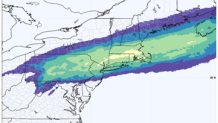 One model of snow hitting Massachusetts on Monday and Tuesday, Feb. 12-13, 2024.