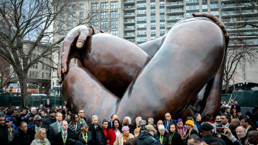 The nonprofit behind the Embrace monument in Boston Common is calling for reparations, adding its voice to growing considerations to repairing the Boston area’s legacy going back to slavery.