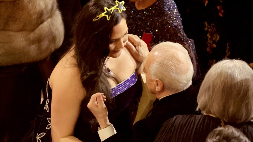 Lily Gladstone and Martin Scorsese in the audience during the 96th Annual Academy Awards.