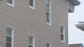 A three-story home in Lynn, Massachusetts, that a child fell out of on Monday, March 2, 2024.