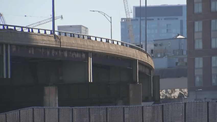 The Massachusetts Turnpike in Allston