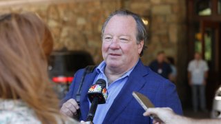 Bob Bakish, president and chief executive officer of Viacom, attends the fourth day of the annual Allen & Company Sun Valley Conference, July 11, 2023 in Sun Valley, Idaho. 