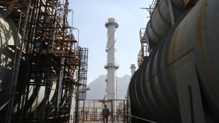 A general view of Isfahan Refinery, one of the largest refineries in Iran and is considered as the first refinery in the country in terms of diversity of petroleum products in Isfahan, Iran on November 08, 2023.