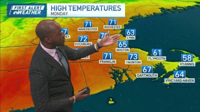Warm conditions Monday in New England