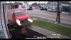 WATCH: Out-of-control truck slams into sign, narrowly avoids car with woman and baby inside