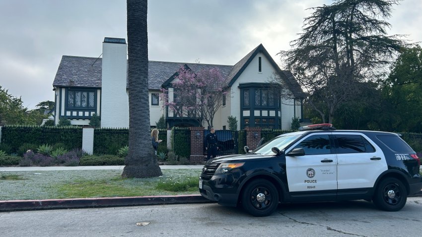 Police respond to Los Angeles Mayor Karen Bass' home after an intruder broke in on Sunday, April 21, 2024.