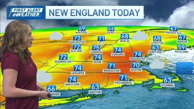 Cloudy Monday in New England but temps are warmer