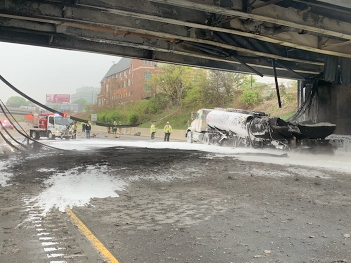 Photos: Fiery crash closes I-95 in Norwalk, Conn.