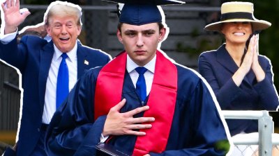 Barron Trump towers over everyone at High School graduation