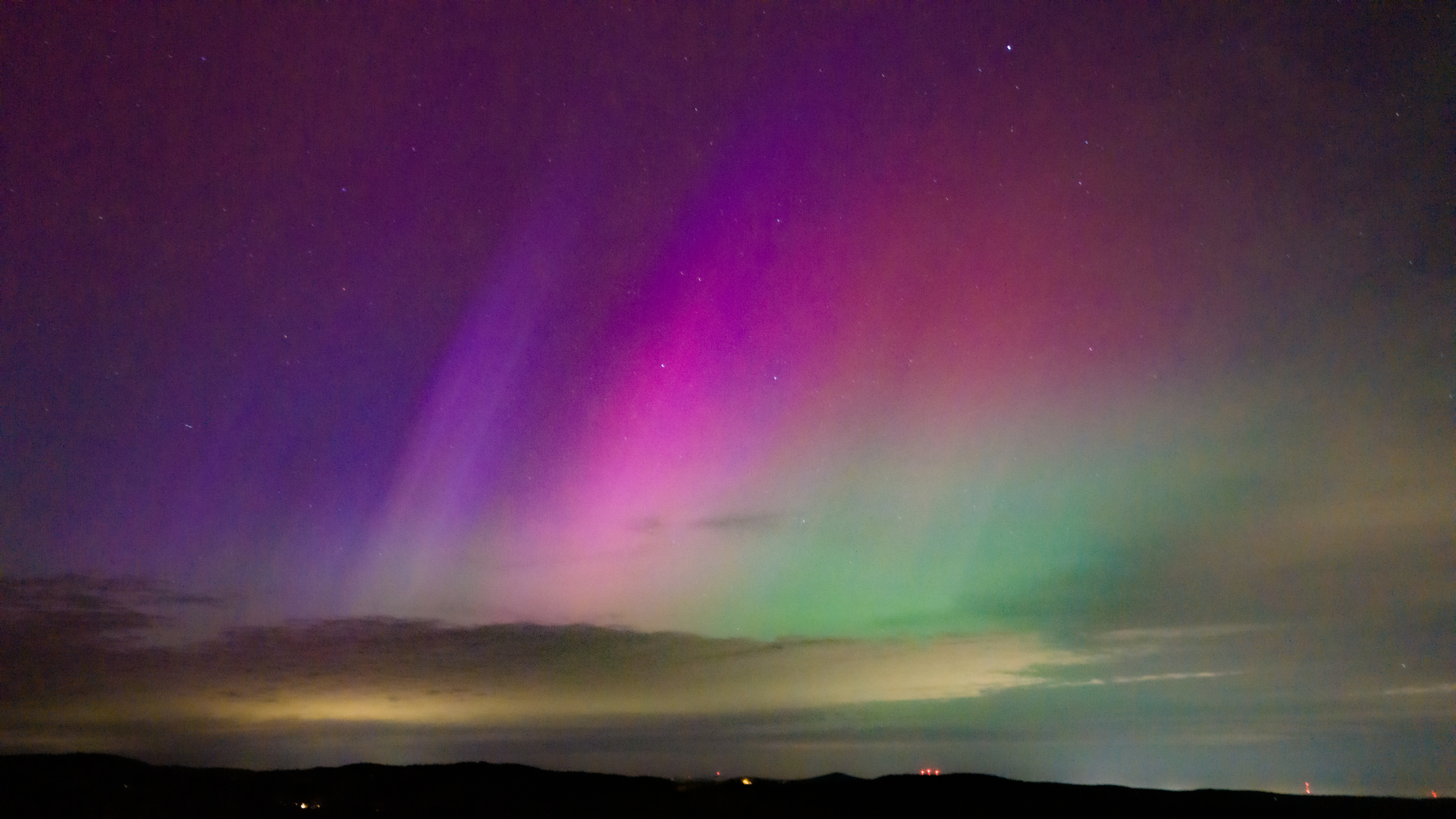 The northern lights in Lyndeborough, New Hampshire