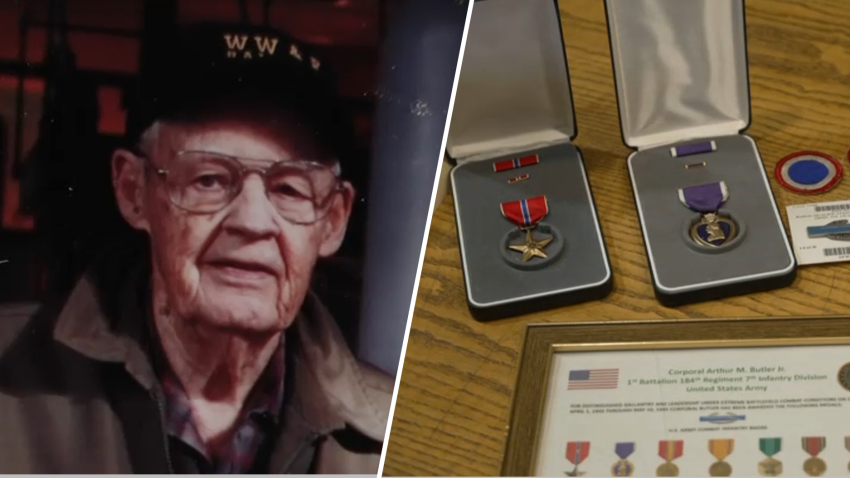 Arthur Butler fought in WWII and was awarded a Purple Heart and a Bronze Star for his actions.