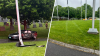Driver charged with DUI after crashing into flagpole at veterans cemetery on Memorial Day