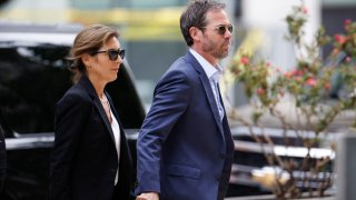 Hallie Biden (L), daughter in-law of U.S. President Joe Biden, arrives to the J. Caleb Boggs Federal Building for the trial of Hunter Biden in Wilmington, Delaware, on June 6, 2024.