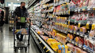 A customer shops at a Safeway store on June 11, 2024 in Mill Valley, California. 