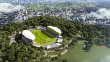 Rendering of White Stadium design plans during the daytime