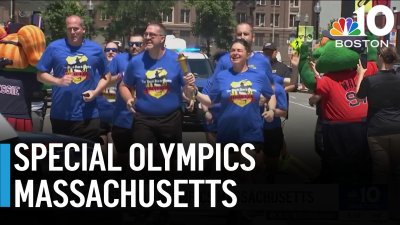 Special Olympics Massachusetts torch run arrives in Fenway