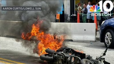 Man seriously injured in fiery moped crash in Lowell