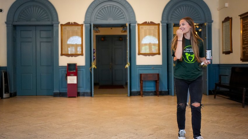 Lilly Wasilnak a student survivor walks to a rally against gun violence.