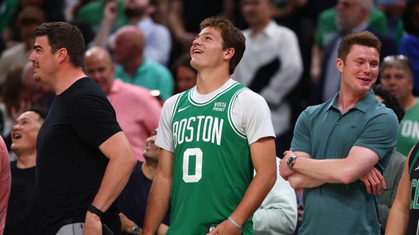 Drake Maye at Celtics game